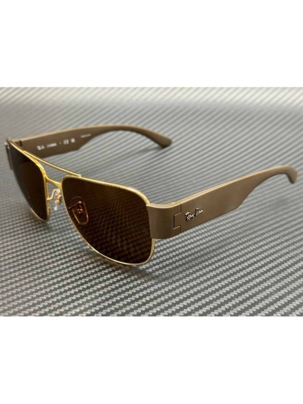 New Ray-Ban Men Arista Gold Sunglasses 59-18-140
